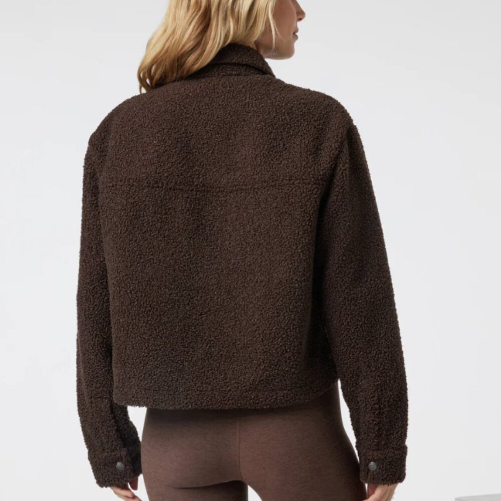 Vuori Jacket Womens M Sycamore Short Shirt Jacket Snap Button Fleece Brown Java - Picture 2 of 9
